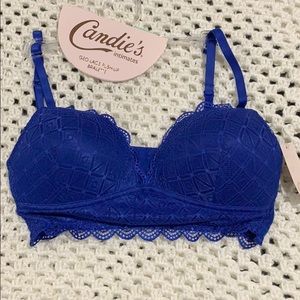 Candie’s Geo Lace Push-Up Bralette - NWT - Blue